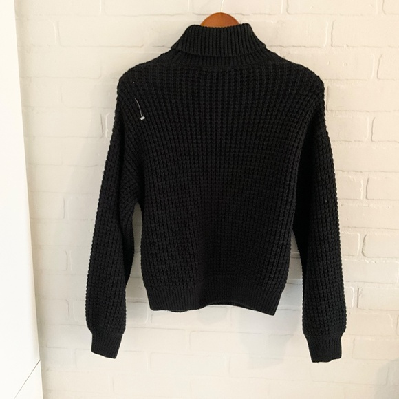 Selected Femme/Homme Cable knit Sweater Chunky Black Turtleneck Cotton blend M - Picture 13 of 14